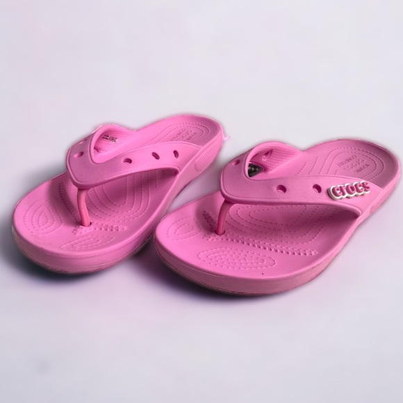 Crocs Iconic Comfort Pink Flip Flop Women’s 10 Men’s 8 - Picture 1 of 9